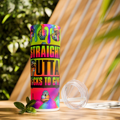 Straight outta Tumbler with Straw, 20oz