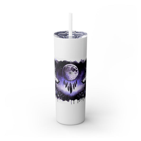 Purple Wolf Tumbler with Straw, 20oz