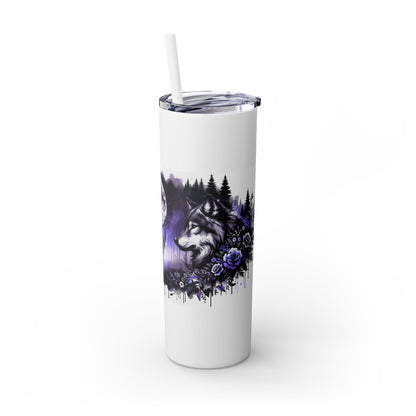 Purple Wolf Tumbler with Straw, 20oz