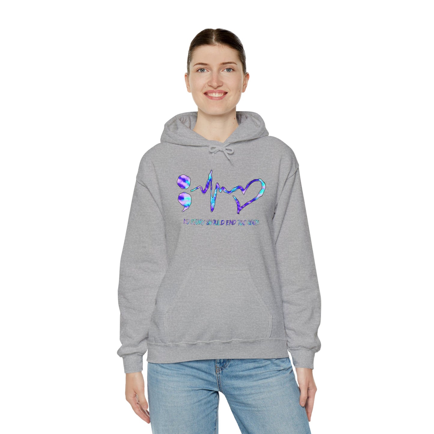 semicolon heartbeat Unisex Heavy Blend™ Hooded Sweatshirt