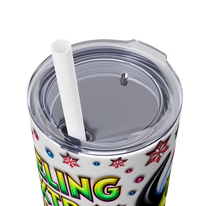 Extra Grinchy Skinny Tumbler with Straw, 20oz