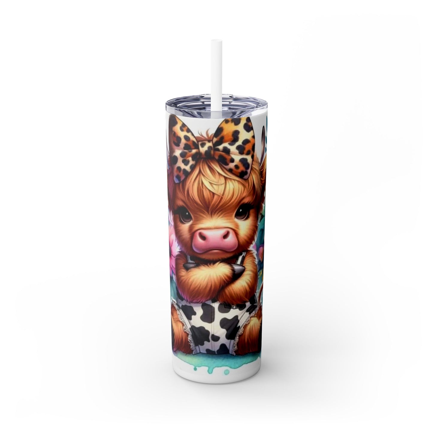 Moody cow Tumbler with Straw, 20oz