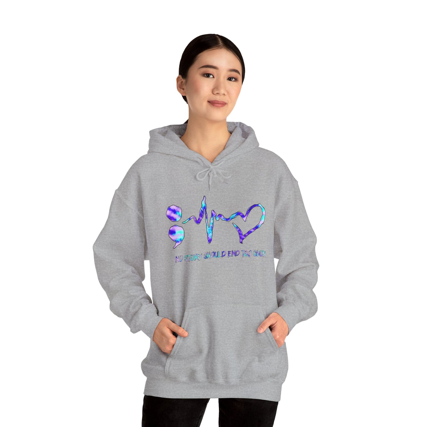 semicolon heartbeat Unisex Heavy Blend™ Hooded Sweatshirt