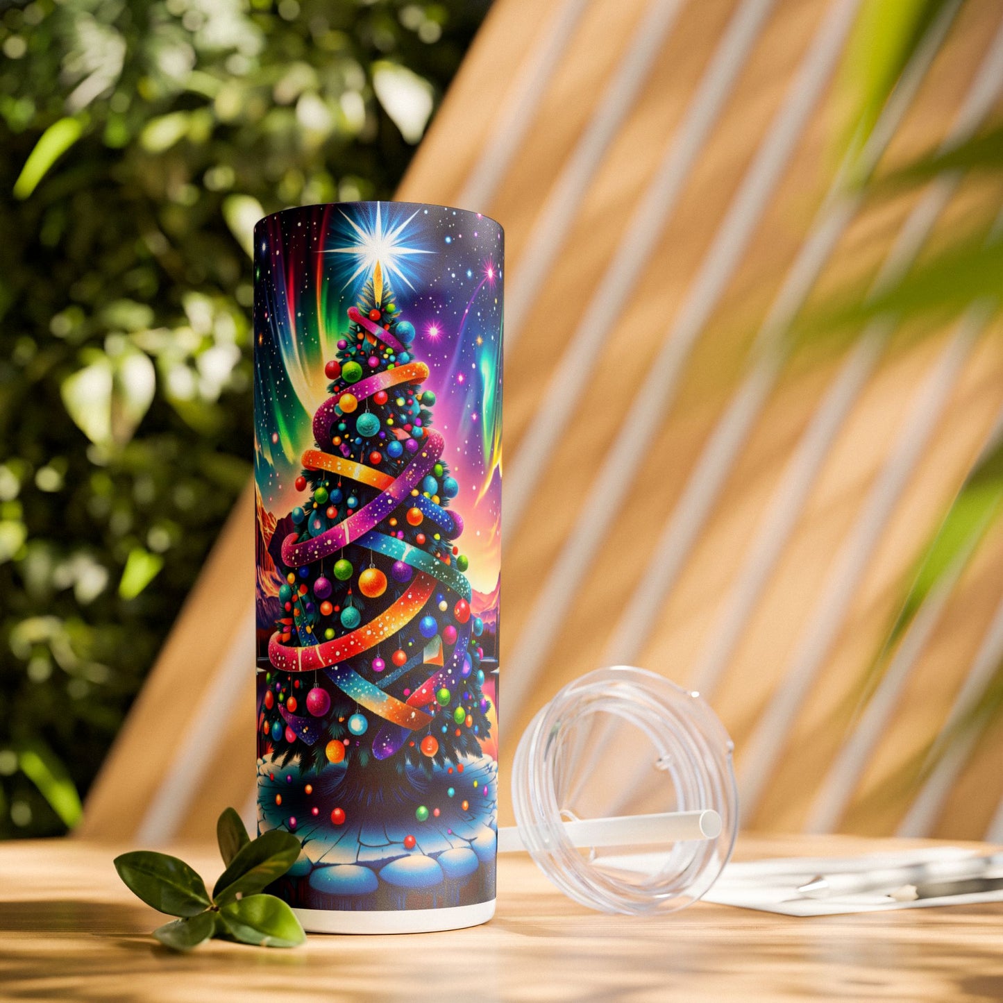 Christmas Tree Tumbler with Straw, 20oz