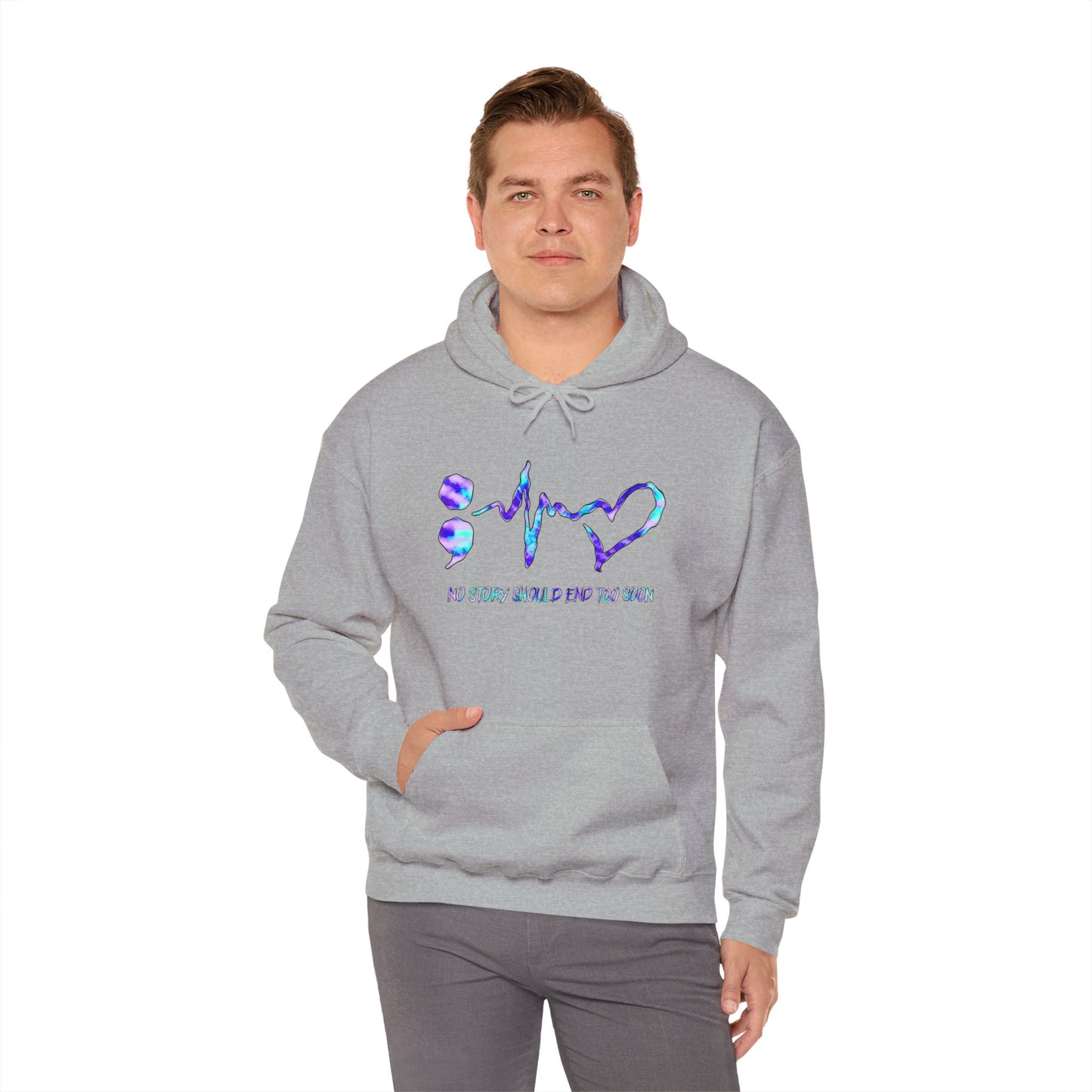 semicolon heartbeat Unisex Heavy Blend™ Hooded Sweatshirt