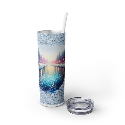 winter wonderland Skinny Tumbler with Straw, 20oz