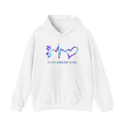 semicolon heartbeat Unisex Heavy Blend™ Hooded Sweatshirt