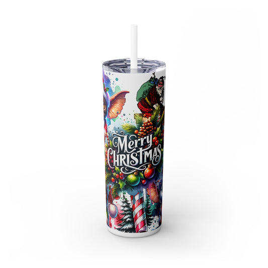 Gremlin Christmas Skinny Tumbler with Straw, 20oz