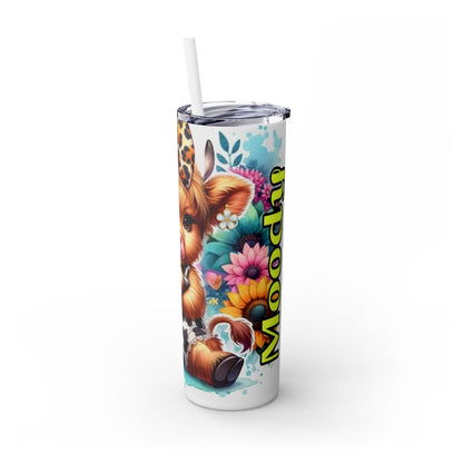 Moody cow Tumbler with Straw, 20oz