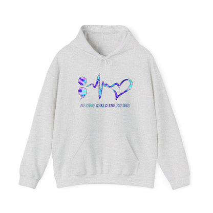 semicolon heartbeat Unisex Heavy Blend™ Hooded Sweatshirt