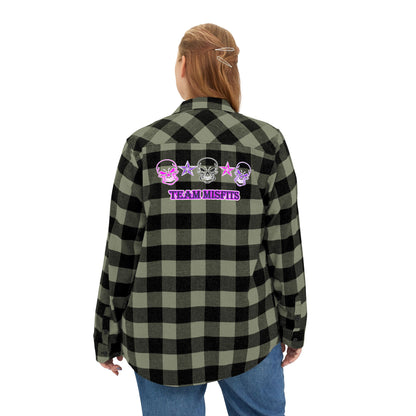 Misfits Pink Unisex Flannel Shirt