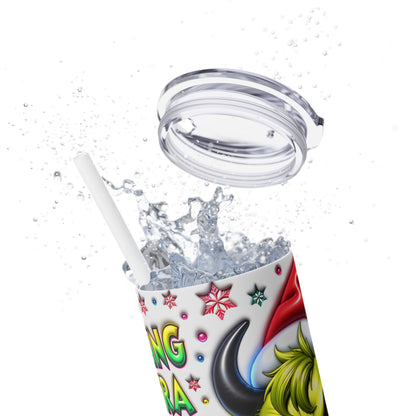 Extra Grinchy Skinny Tumbler with Straw, 20oz