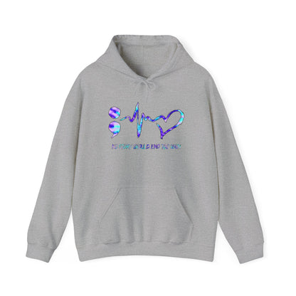 semicolon heartbeat Unisex Heavy Blend™ Hooded Sweatshirt