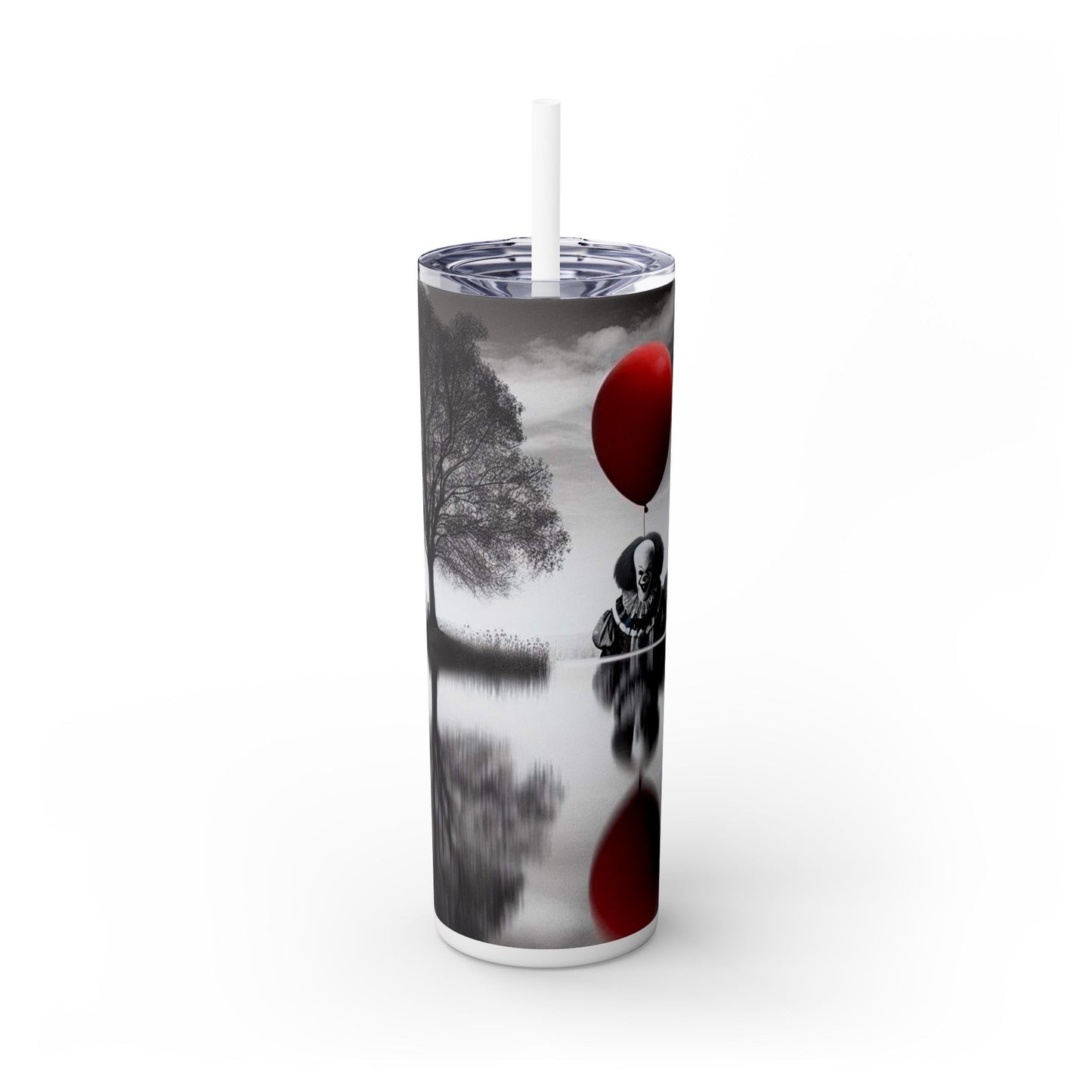 Scarey clown Tumbler with Straw, 20oz