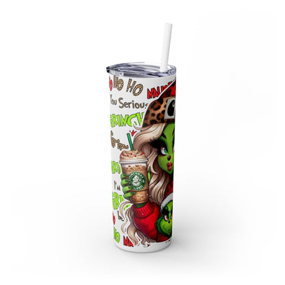 Her Grinchmas Vibe Skinny Tumbler with Straw, 20oz