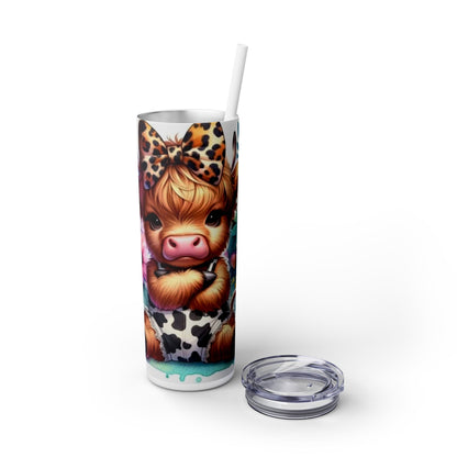 Moody cow Tumbler with Straw, 20oz