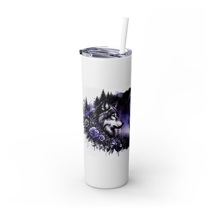 Purple Wolf Tumbler with Straw, 20oz