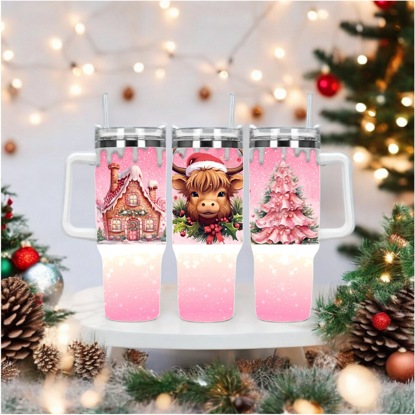 Pink Cow Christmas